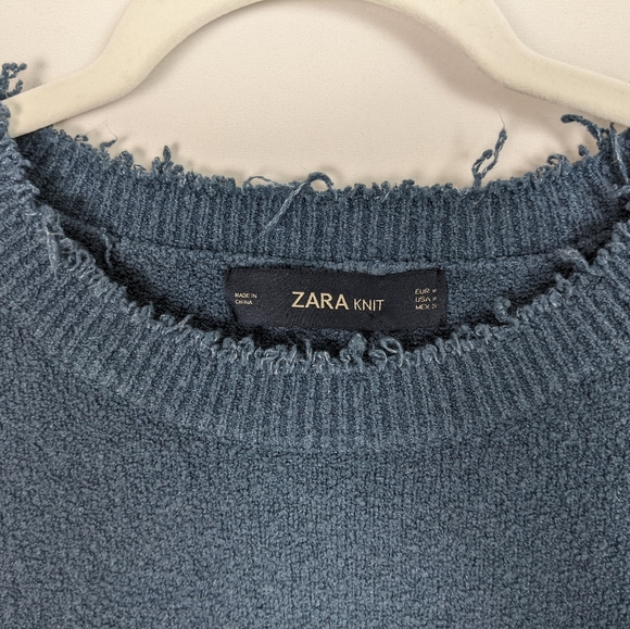 Zara BRUNETTE Spell Out Frayed Raw Oversized Slouchy Sweater BLOGGER FAVORITE M - Picture 12 of 12